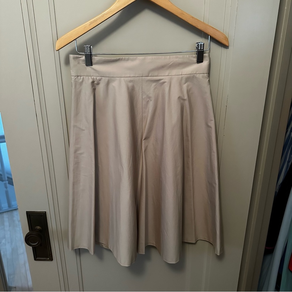 Brooks Brothers High-waisted flared pleated skirt